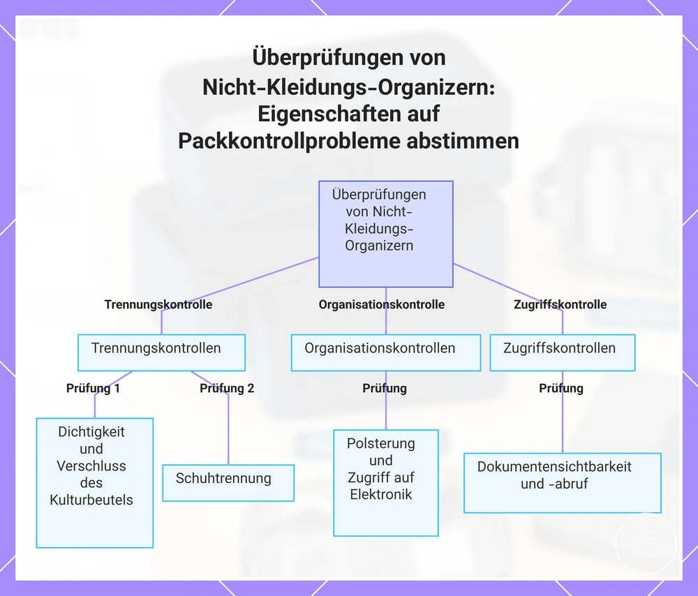 Nicht-Kleidungs-Organizer nach Ordnungs- und Schutzbedarf prüfen