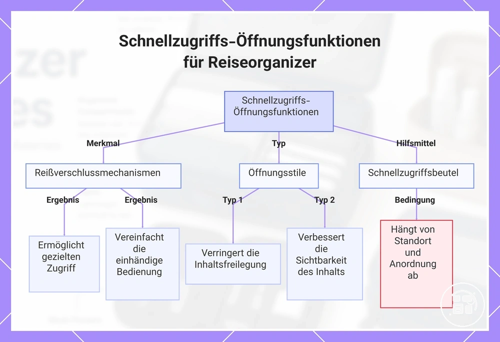 Schnellzugriffs-Mechanismen für Reise-Organizer