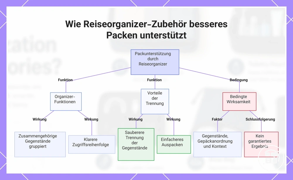 Wie Reise-Organizer-Zubehör strukturiertes Packen durch Gruppierung, Trennung und Zugriff unterstützt
