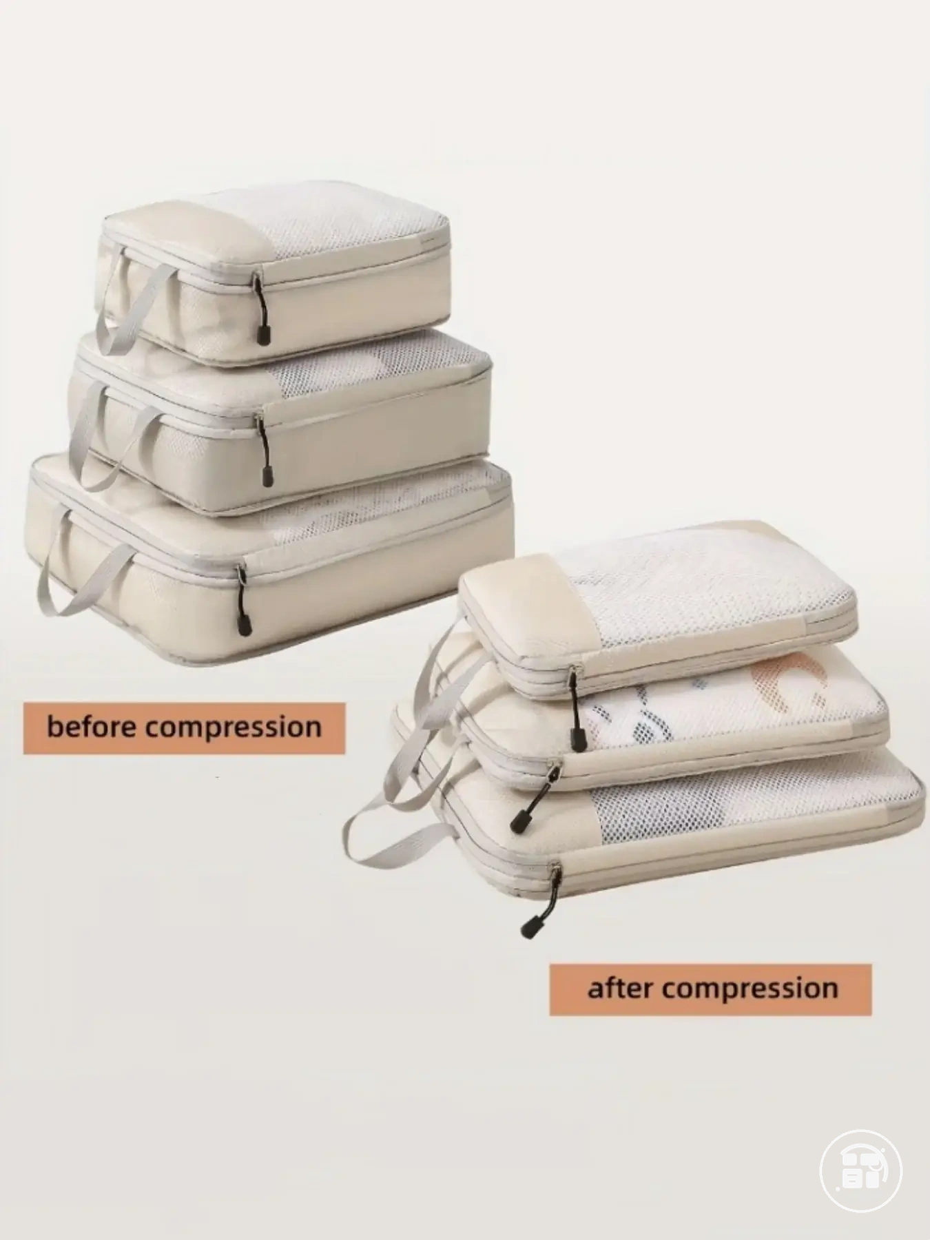 Waterproof nylon packing cubes for suitcase travel storage