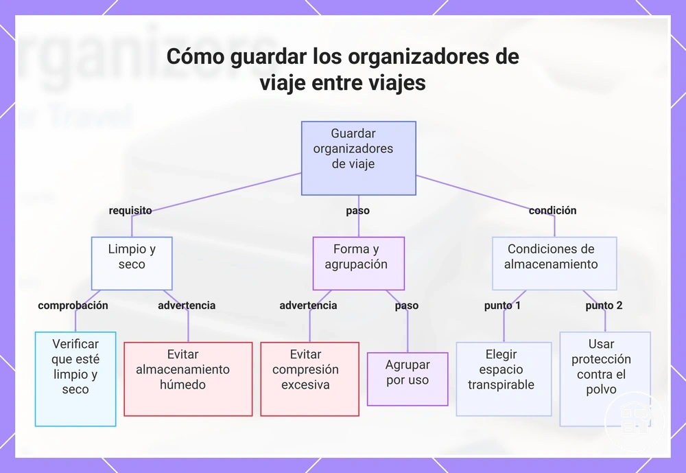 Cómo guardar los organizadores de equipaje entre viajes