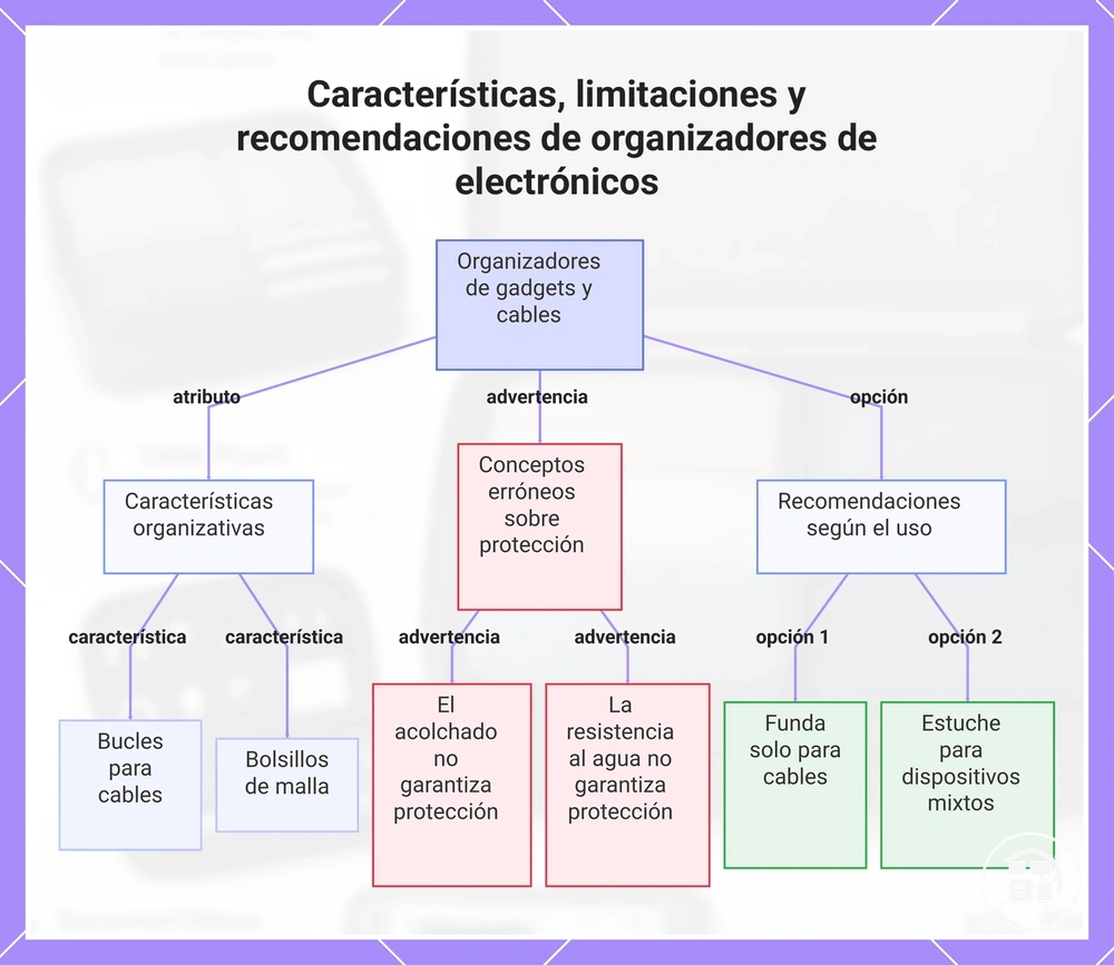 Características, limitaciones y recomendaciones de organizadores de electrónica