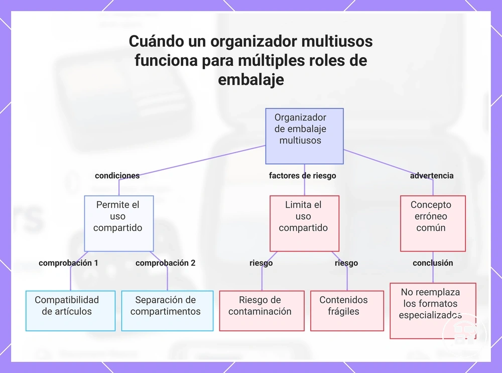 Cuándo un organizador multiusos funciona para múltiples funciones dentro del equipaje