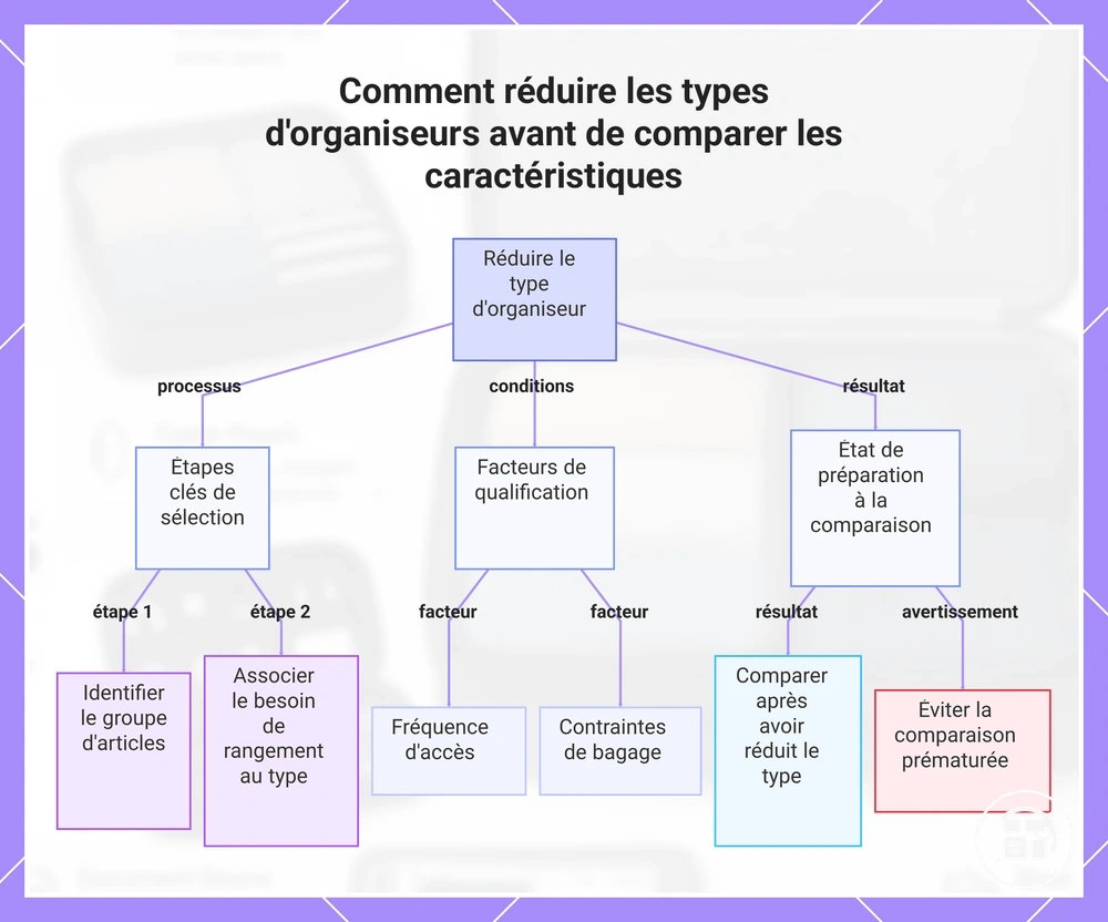 Comment réduire les types d’organisateurs avant de comparer leurs caractéristiques