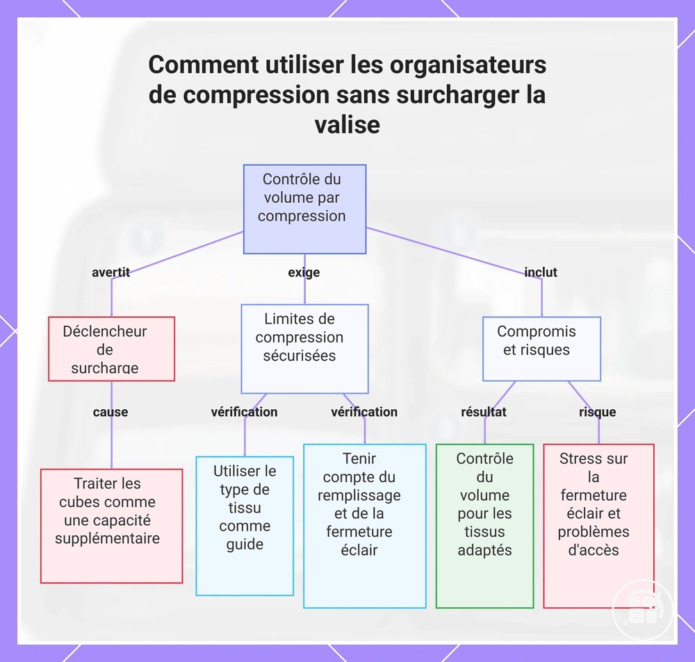 Comment utiliser les organiseurs de compression sans surcharger la valise