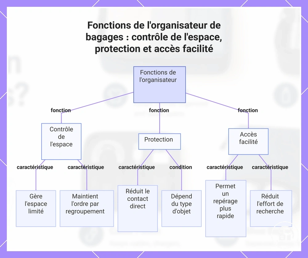 Fonctions d’un organisateur de bagages : gestion de l’espace, protection et accès facilité