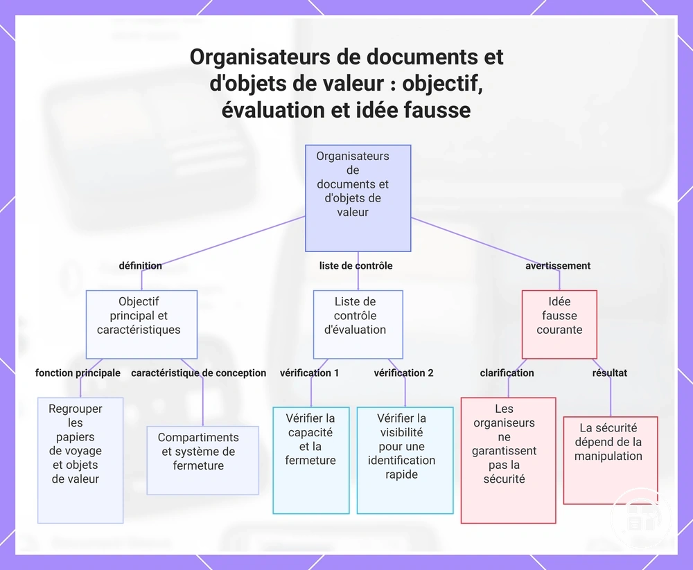 Organisateurs de documents et d’objets de valeur : objectif, critères d’évaluation et limite de sécurité