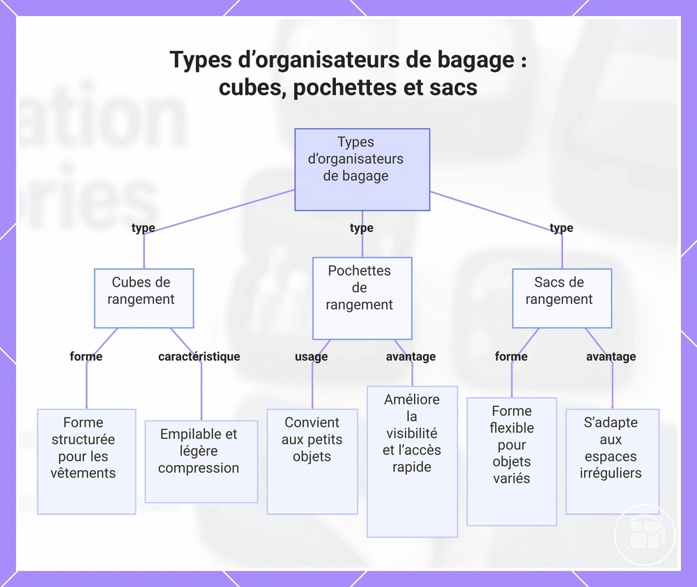 Types d’organiseurs de bagage : cubes, pochettes et sacs