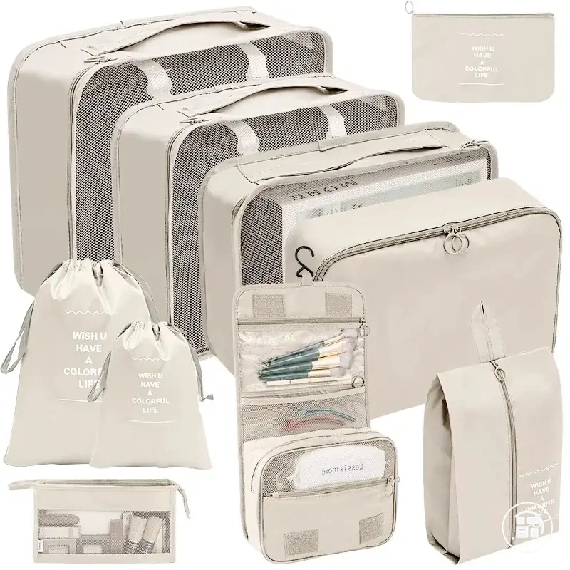 Conjunto de cubos organizadores com bolsas de armazenamento para mala