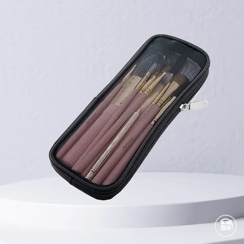Necessaire para higiene e maquiagem com bolsa de tela para itens de beleza