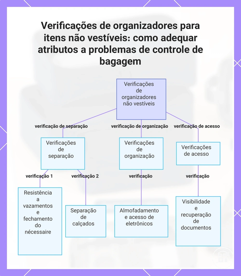 Verificações de organizadores para itens que não são roupas: atributos, riscos e necessidades de acesso