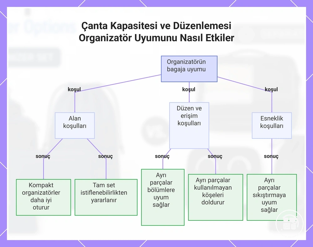 Çanta kapasitesi ve düzeni düzenleyici uyumunu nasıl etkiler