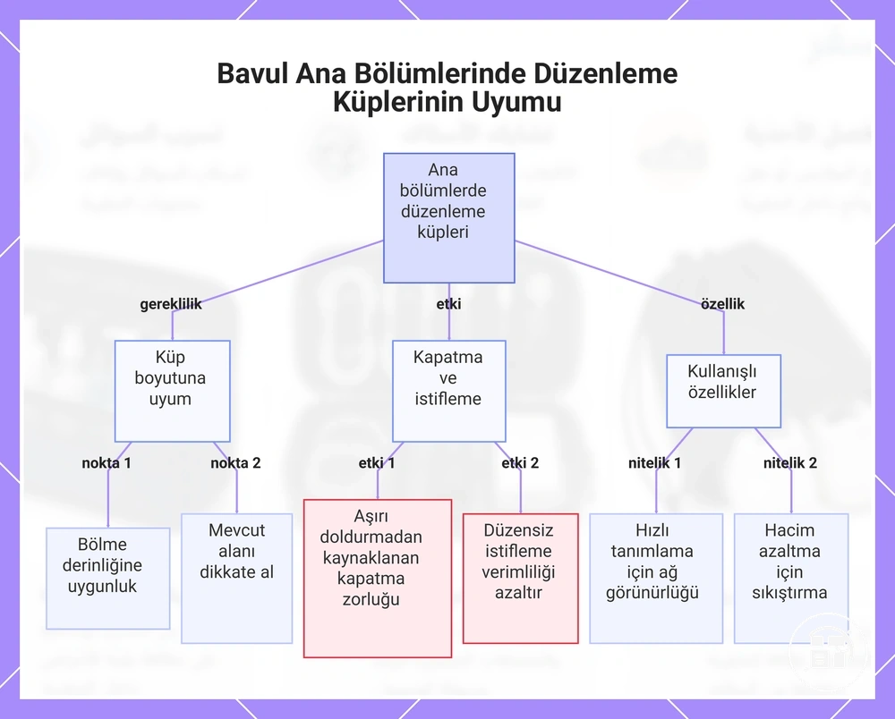 Valiz Ana Bölümlerinde Düzenleme Küplerinin Uyumu