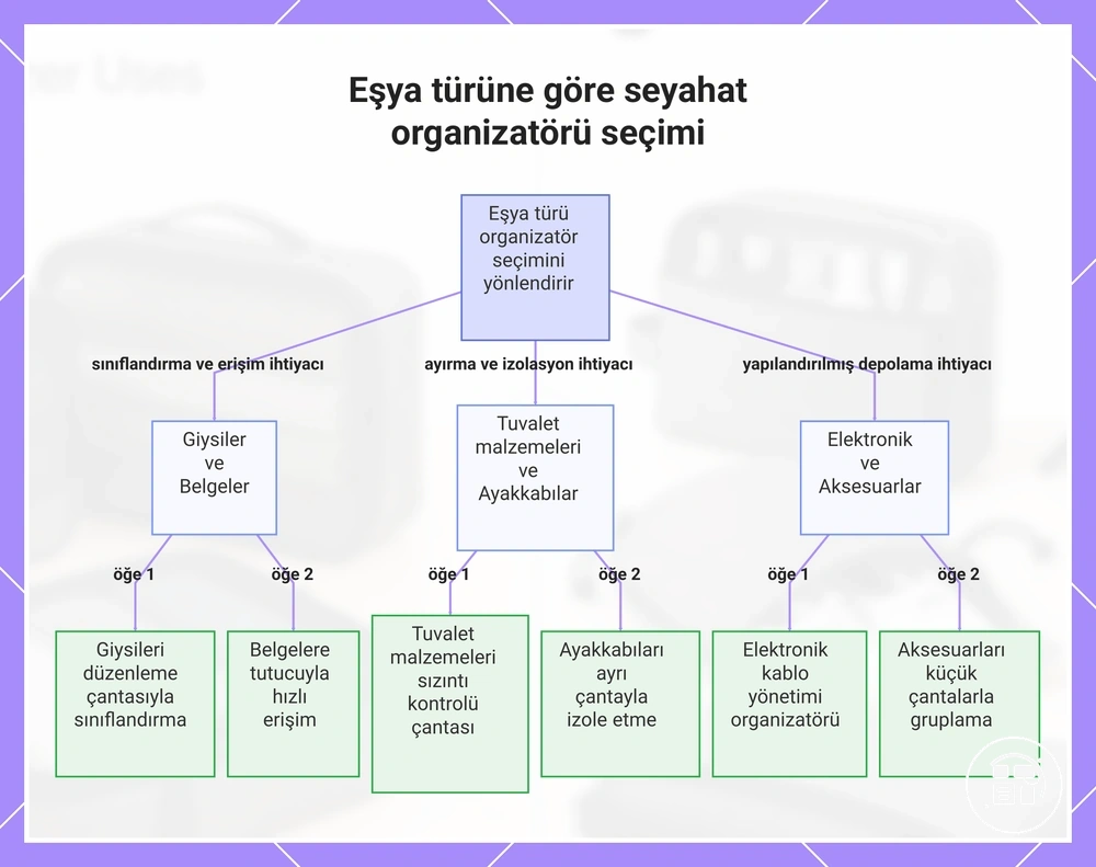 Eşya türüne göre paketleme küpü veya seyahat düzenleyicisi seçimi