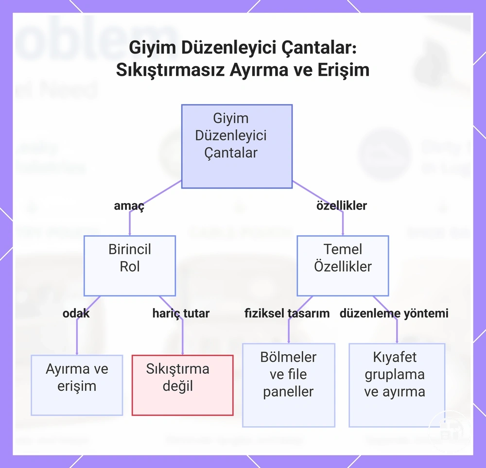 Giysi Düzenleyici Çantalar: Sıkıştırmasız Ayırma ve Erişim