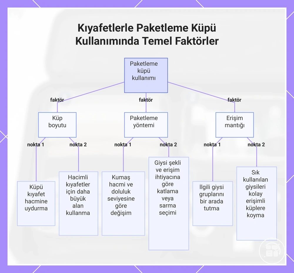 Paketleme küpü kullanımında küp boyutu, paketleme yöntemi ve erişim faktörleri